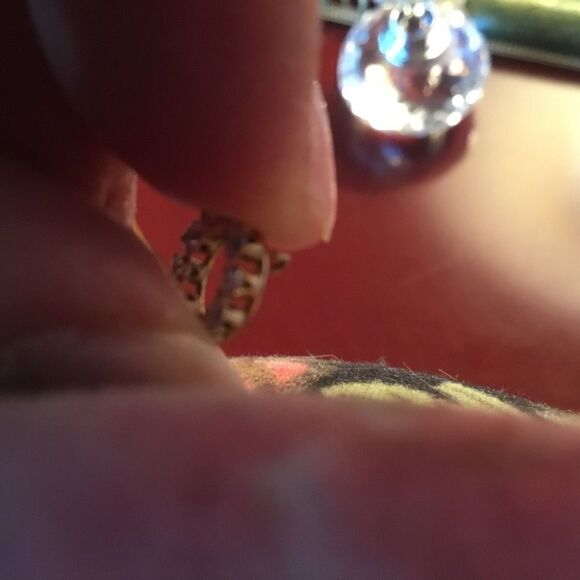 Set of 2 Petite Goldtone Pendants with CZ Stones - Picture 5 of 7